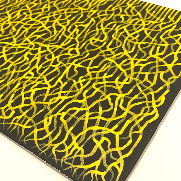 Yellow and Black Mycelium Network / Connected  Consciousness Painting - Original - Picture 4 of 11